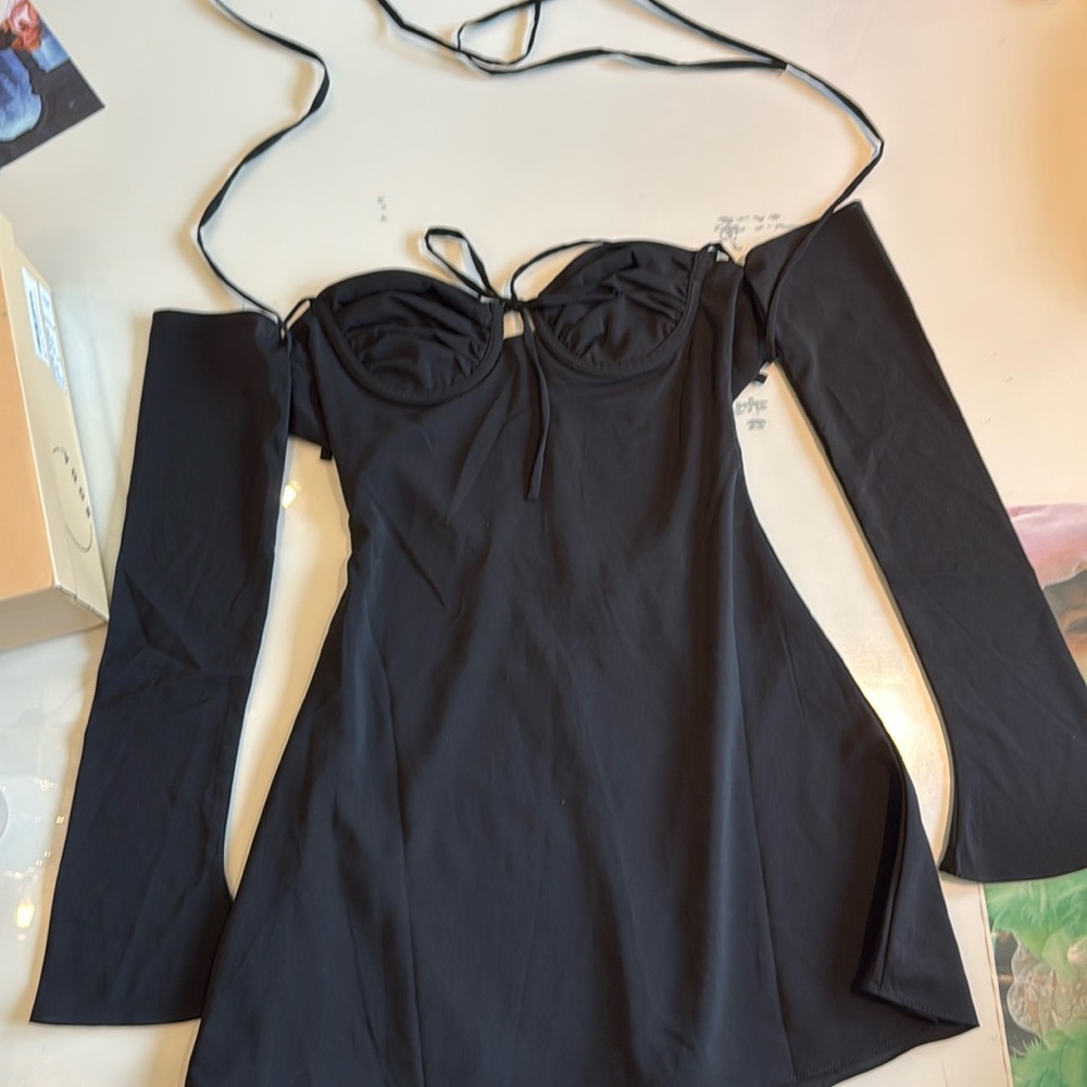Babyboo off shoulder, long sleeve mini dress